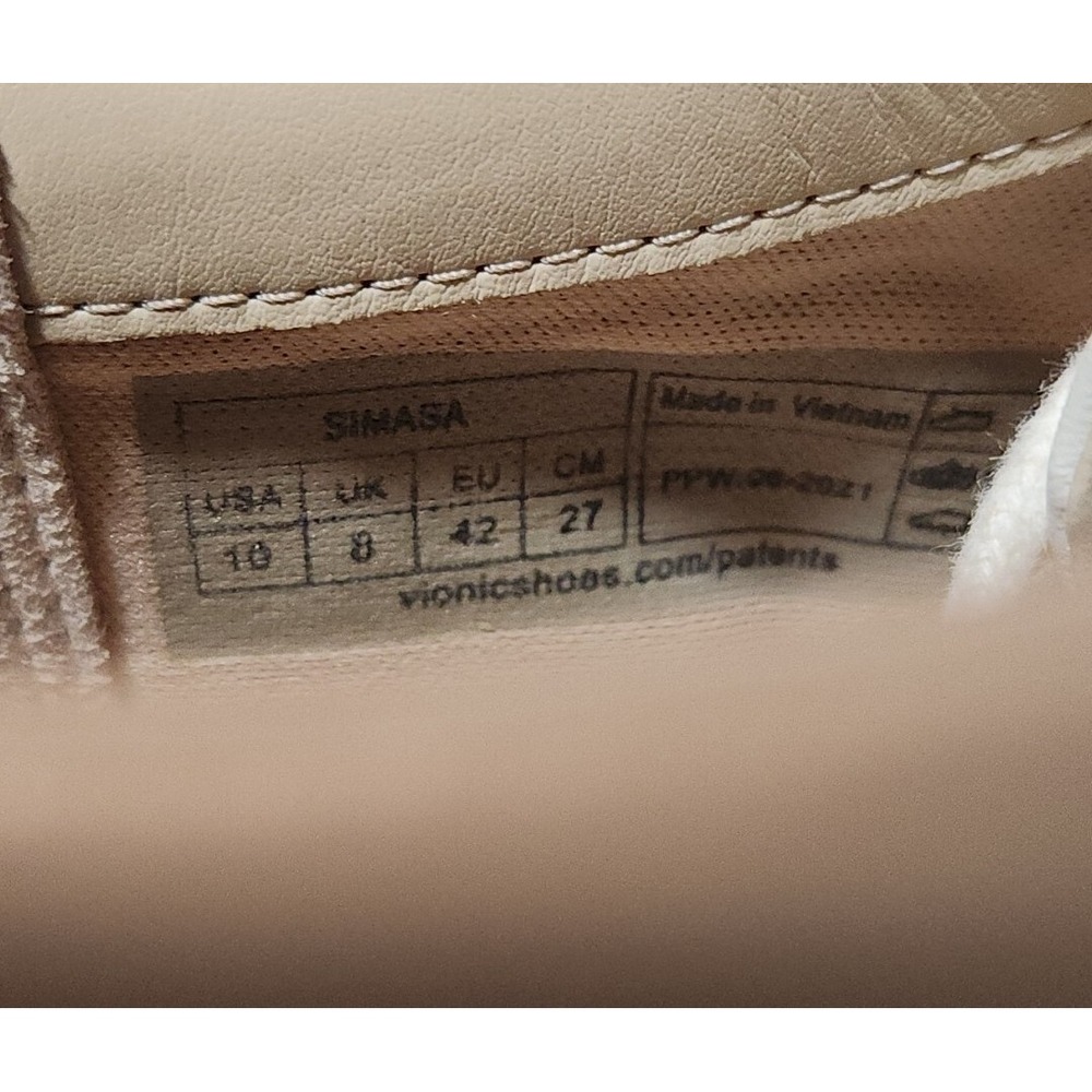 Vionic Shoes‎ Womens 10 Sneakers Tennis Simasa Leather Platform Cream Botanical - Picture 7 of 8